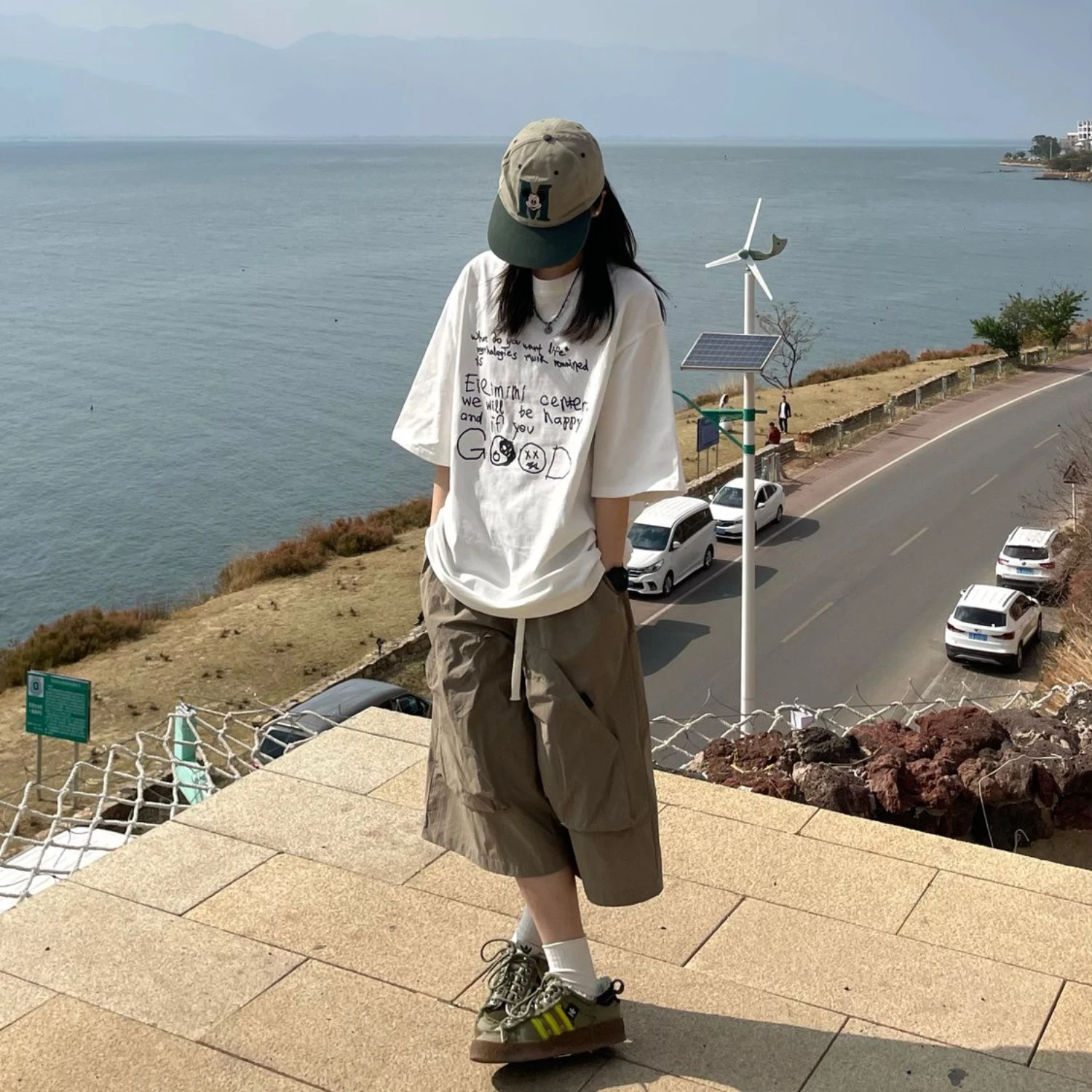 Korean Summer New Retro Large Pocket Cargo Shorts Trendy Casual Men and Women Y2K Personalized Thin Over-the-knee Cropped Pants