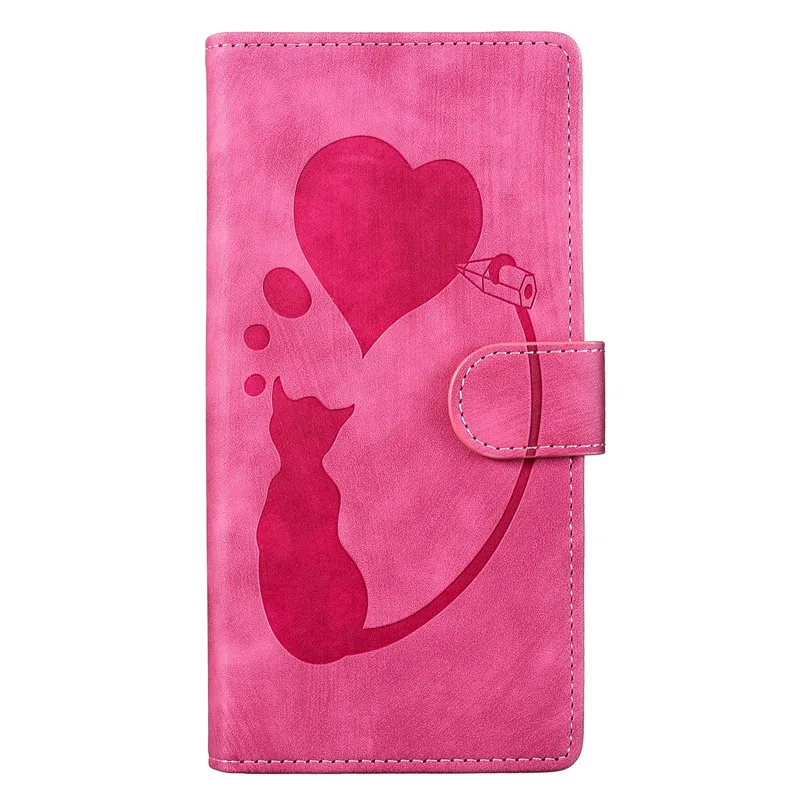Cat Leather Phone Case - Stylish Flip Cover & Wallet Bag in Premium Design