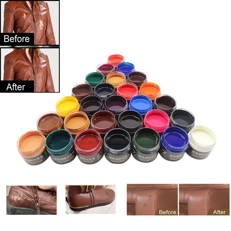 LeatherPaintShoeCreamColoringforBagSofaCarSeatScratch50ml