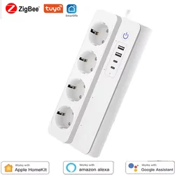 WiFi - Enabled Smart Power Strip with 4 Outlets and 4 USB Ports - Zigbee - EU