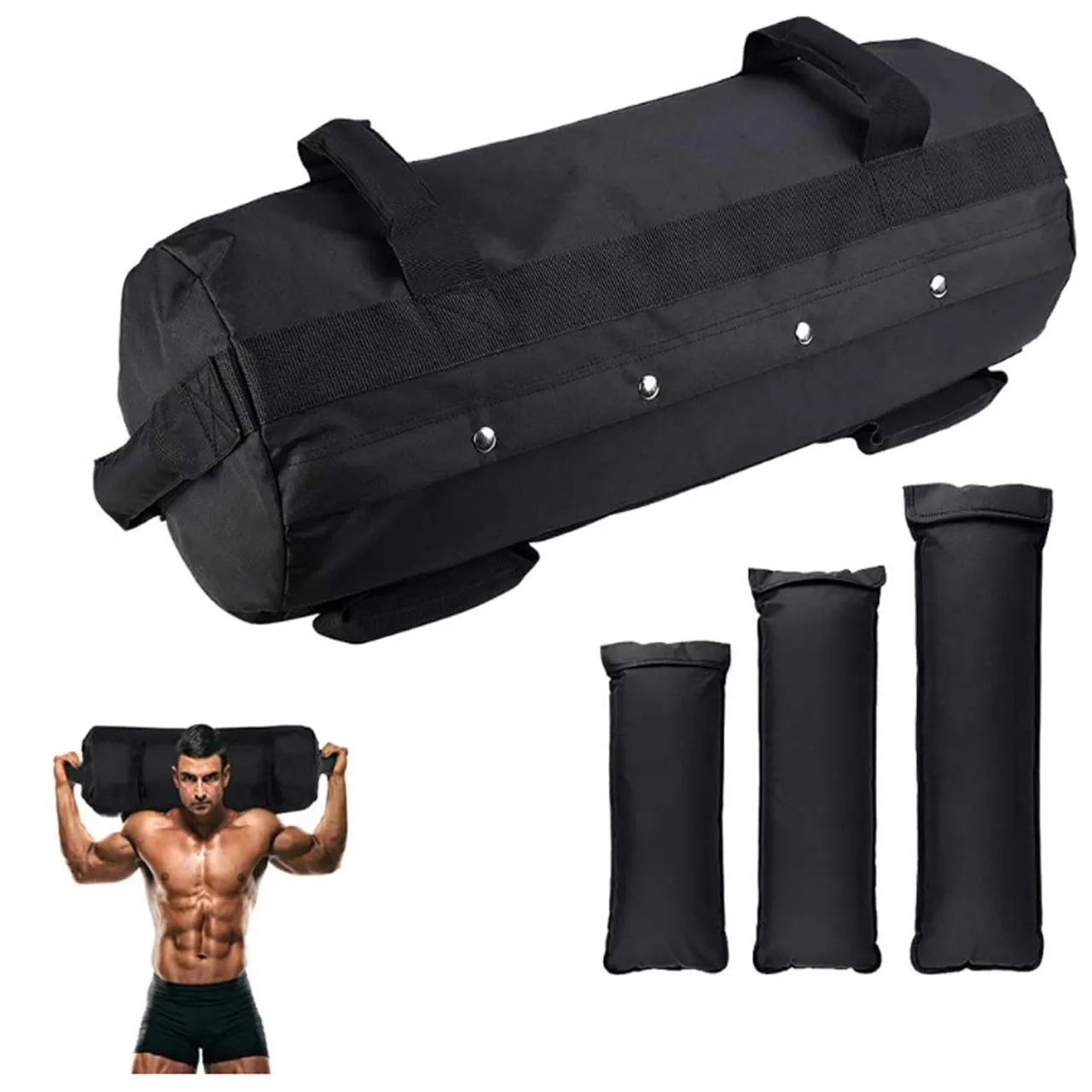 

Fitness Sandbags, Workout Sandbag for Fitness, Heavy-Duty Weight Training Sand Bag with Empty Filler Bags for Body Exercise