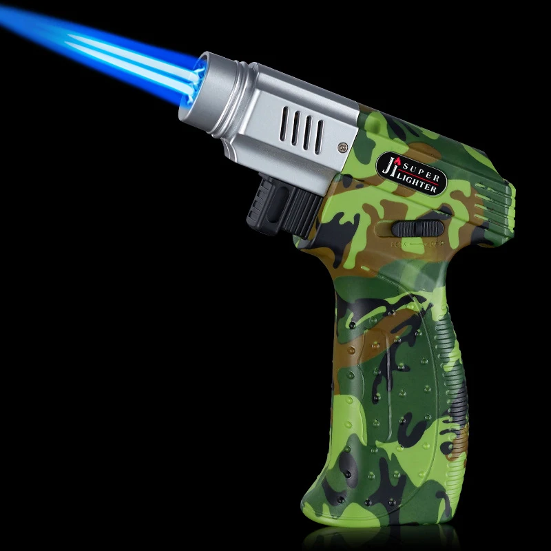 Kitchen BBQ Metal Torch Gun Lighter Jet Welding Windproof Gas Butane Refill Turbo Cigar Lighters