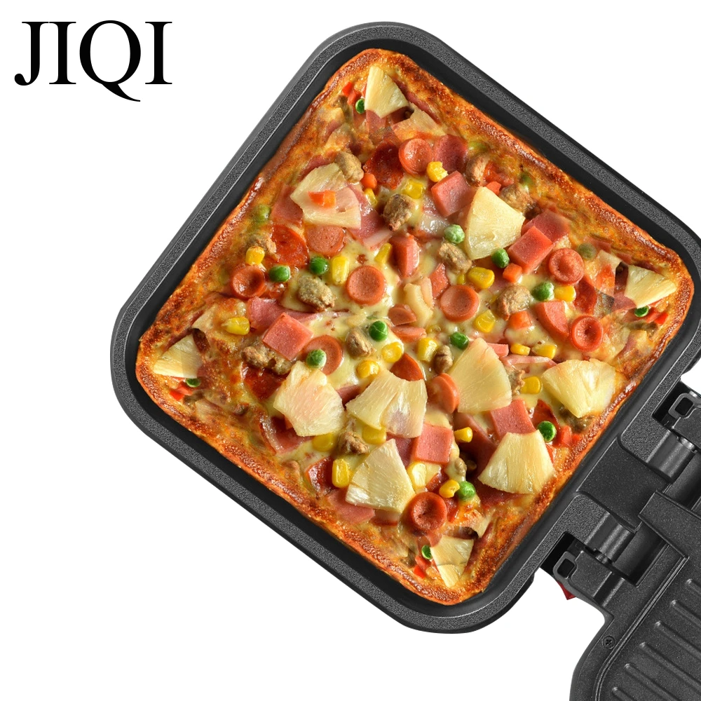 JIQI Household Double-sided Heating Machine Electric Baking Pan Crepe Pancake Maker BBQ Tool Frying Pan Bakeware Mini Skillet 4