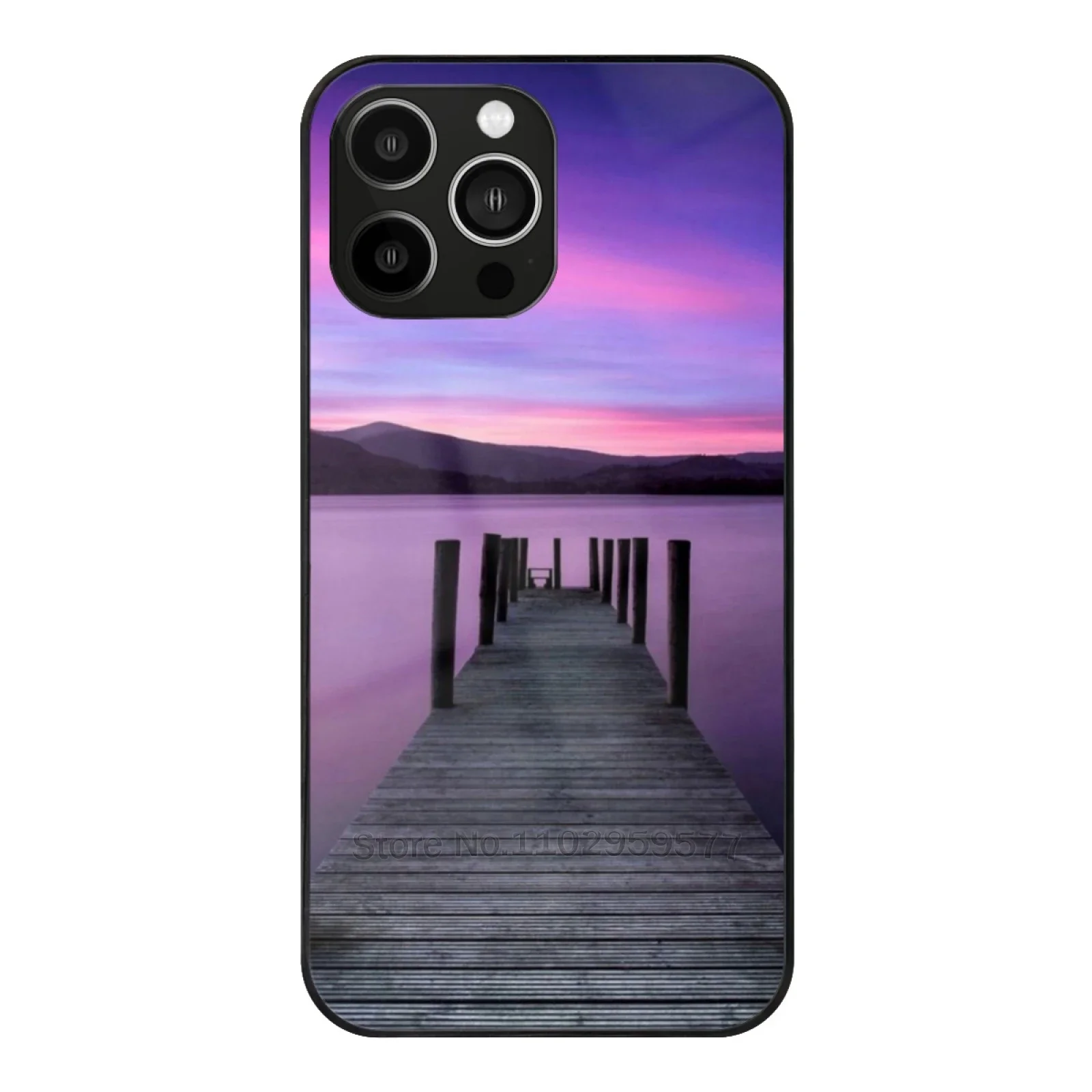 

Bridge On The Beach With Sunset View Tempered Glass Case For Iphone 15 14 13 12 Pro Max Case I Phone 11 Case