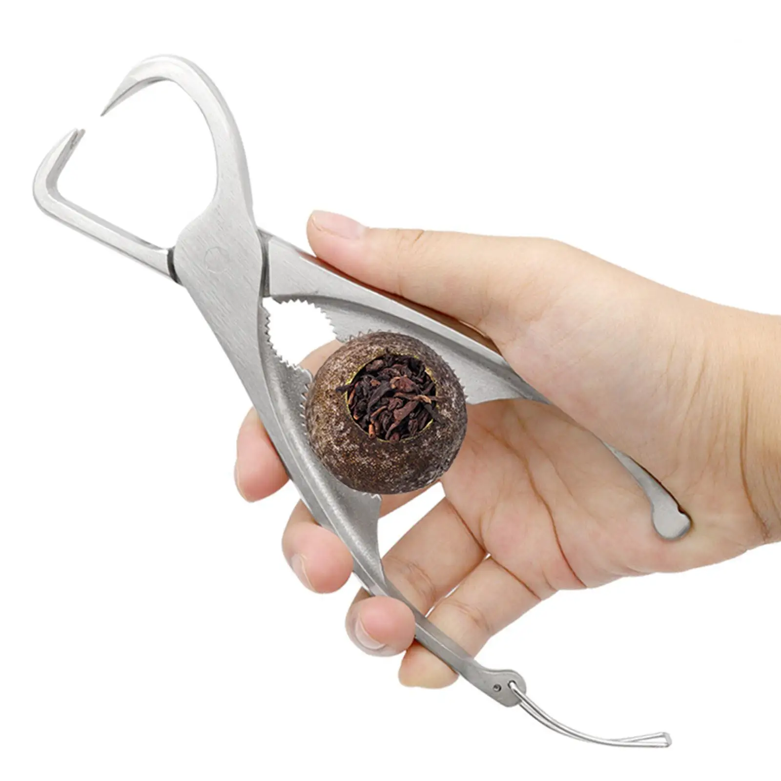 Tea Tongs Portable Comfortable Handle Stainless Steel Tea Pliers for Brick Red Puer Cake Easy to Open Hard Cakes