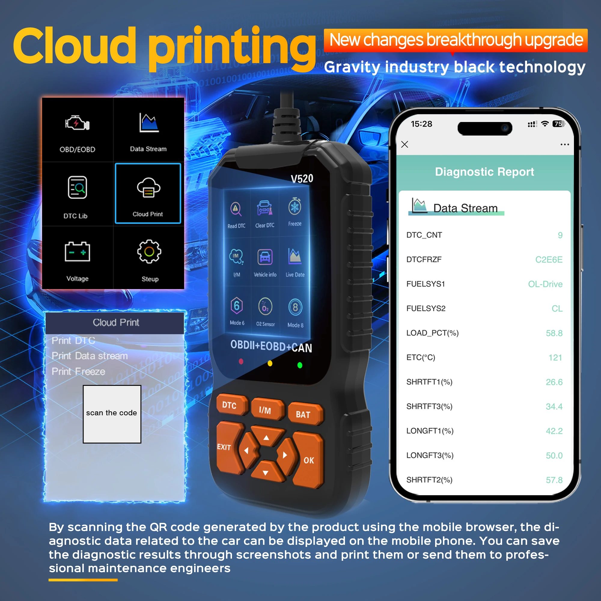 Strumento di scansione diagnostica per scanner per auto OBD2, lettore di codici di guasto per veicoli meccanici professionali, codice di guasto per lettura automatica Controllo luce del motore Fo - Image 6