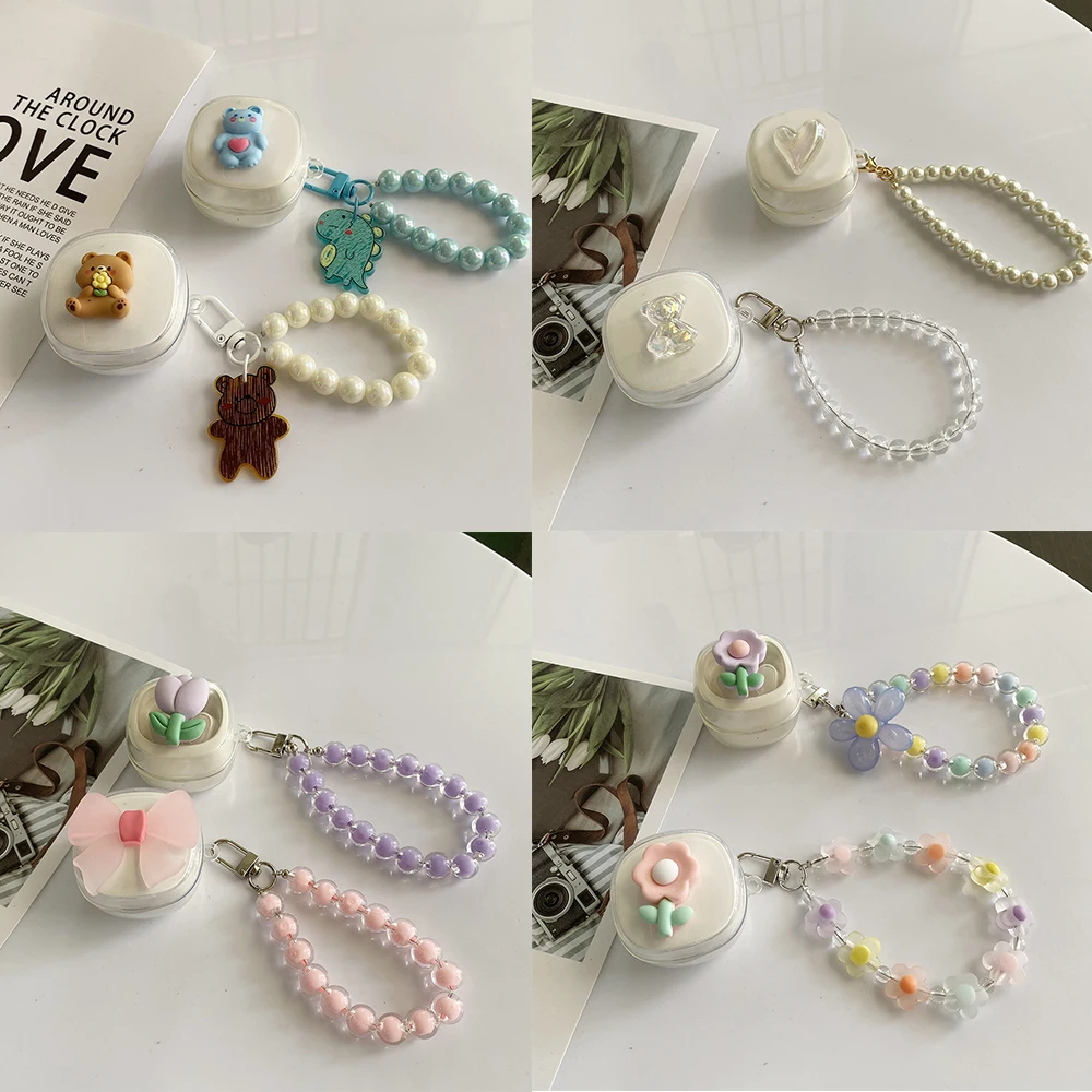 Custodia Per Orsetto/Fiore Carino Per Beats Fit Pro/Custodia Per Auricolari Da Studio Con Portachiavi Custodia Trasparente Per Auricolari Per Beats St