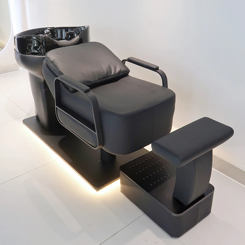 

Black Simples Shampoo Chair Washing Salon Reclining Bed Shampoo Chair Simples Foot Rest Lit Lavage De Cheveux Home Furniture