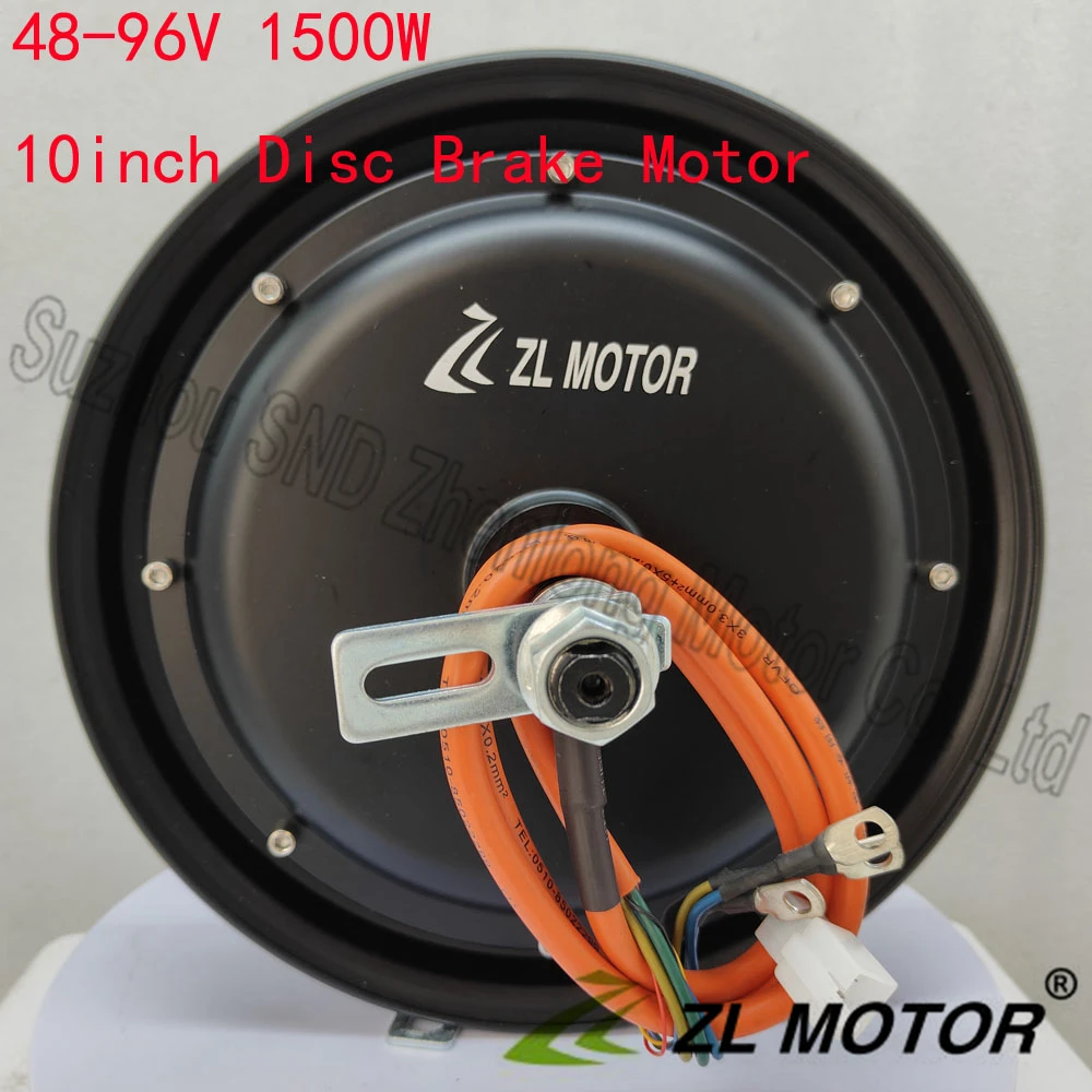 ZL motor factory 10inch 60V 1500W high power e-scooter motor/e-bike bldc disc brake electric bike speed motor 72V96V