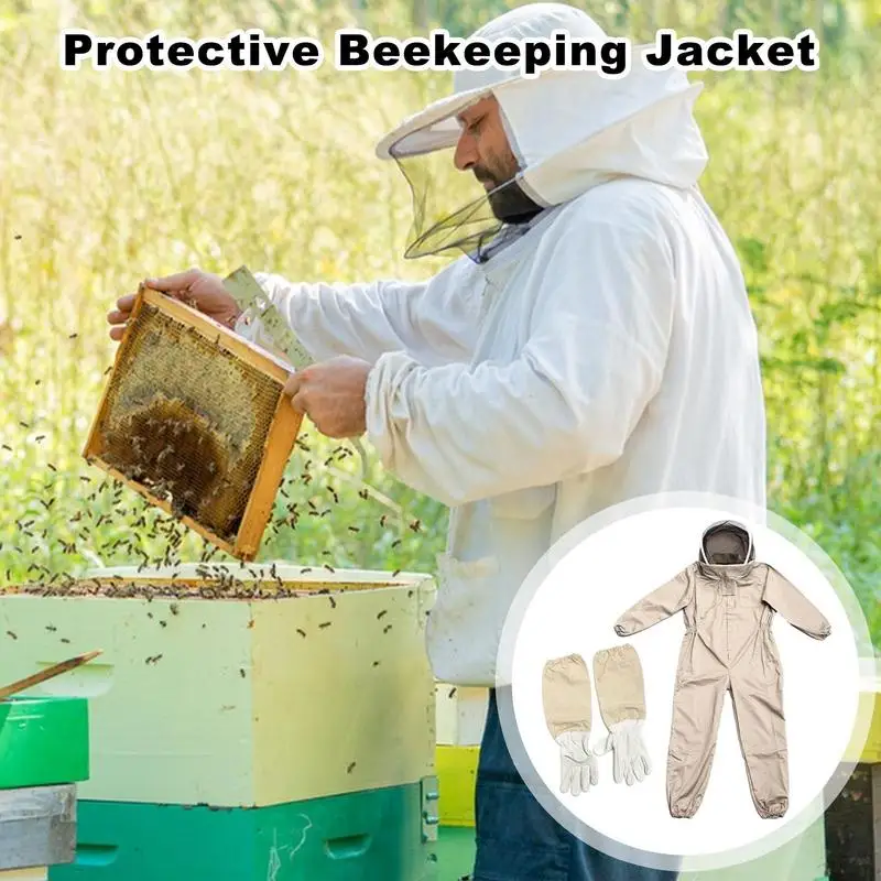 

Beekeeping Suit Professional Beekeeper Protection Suit safe Full Body Hooded Suit Anti-bee Bite Equipment for Forests gardens