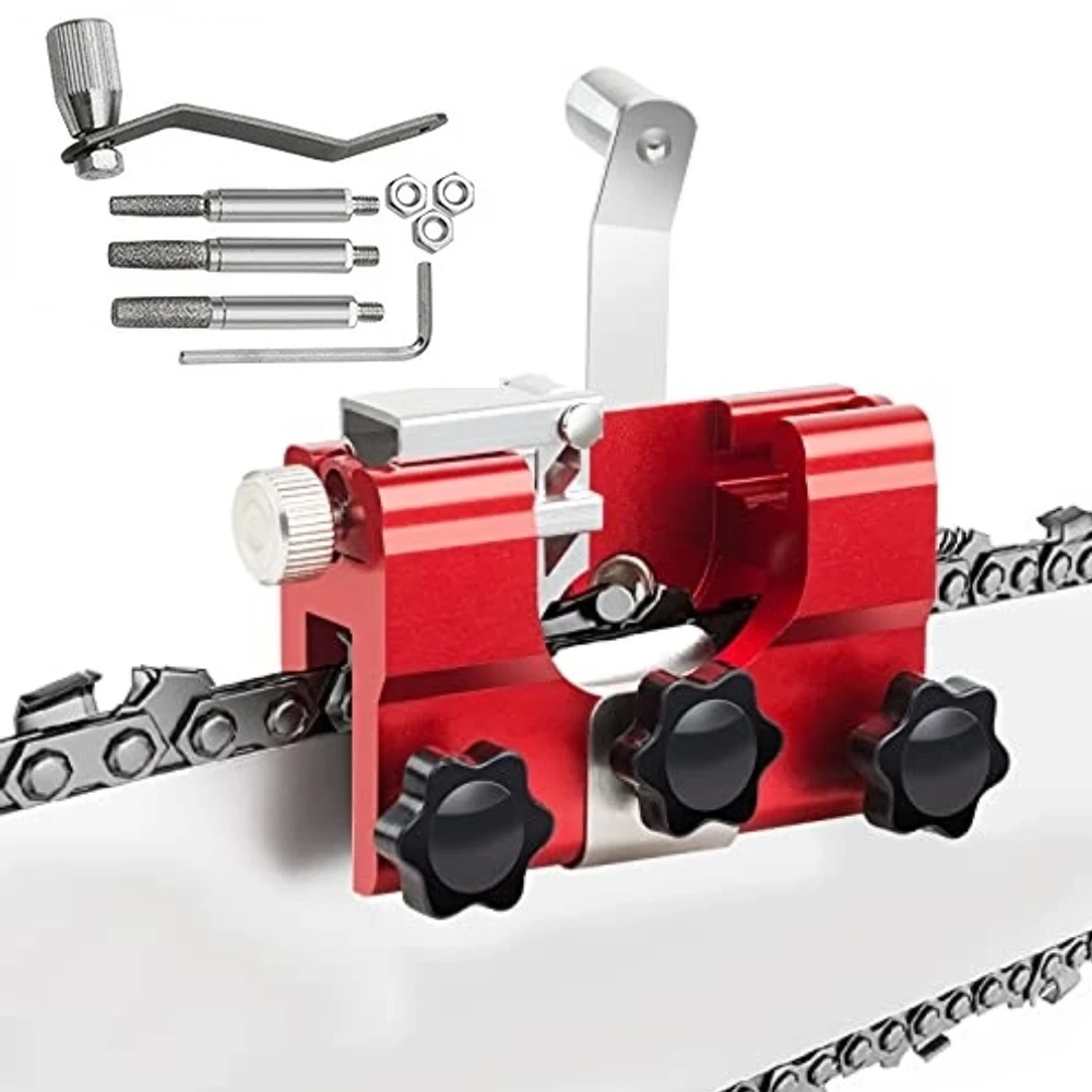 ChainsawSharpenerWith3GrinderStonesChainsawChainSharpeningJig