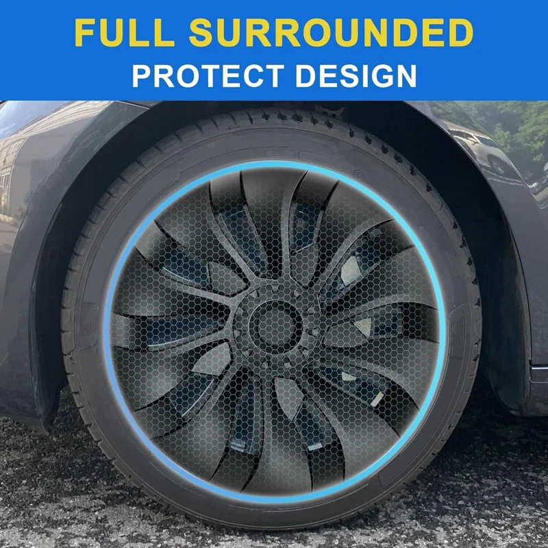 4PCS Hub Cap Car for Tesla Model 3 18 Inch Wheel Cap Replacement Automobile Wheel Hubcap Full Rim Cover Accessories wheel hub covers wheel hub caps
