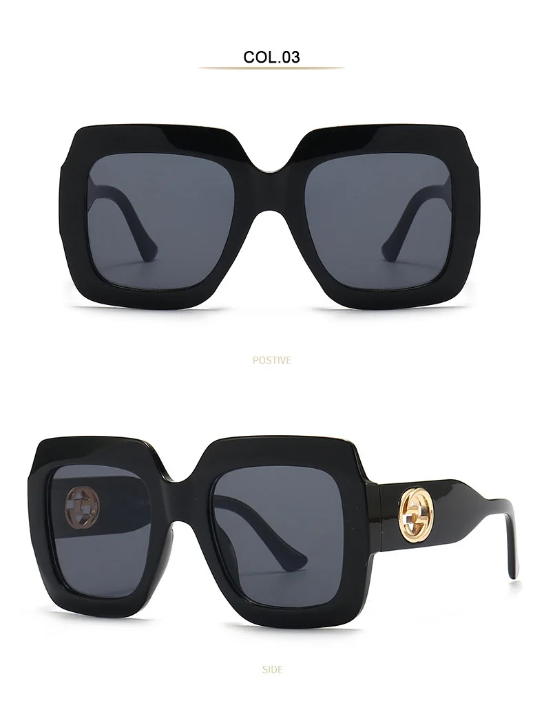 Classic Vintage Fashion Square Oversized Sunglasses Women Men Luxury Brand Designer Travel Big Frame Trend Sun Glasses UV400 reader sunglasses