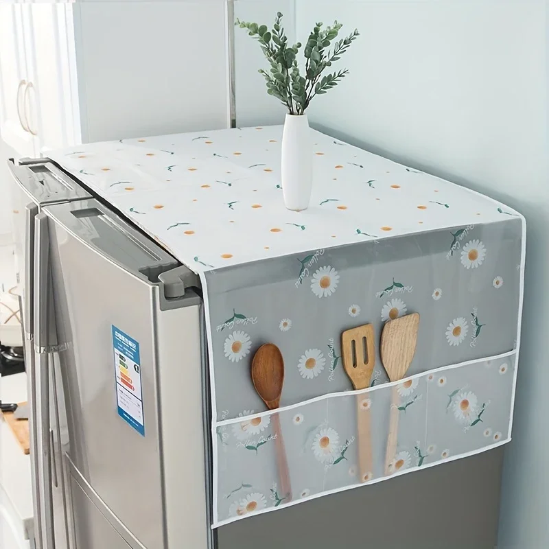 Dust Cover 1pc Refrigerator Dust Proof Cover Cloth Stylish Hanging Bag Refrigerator Pocket Household Storage Organization Bag