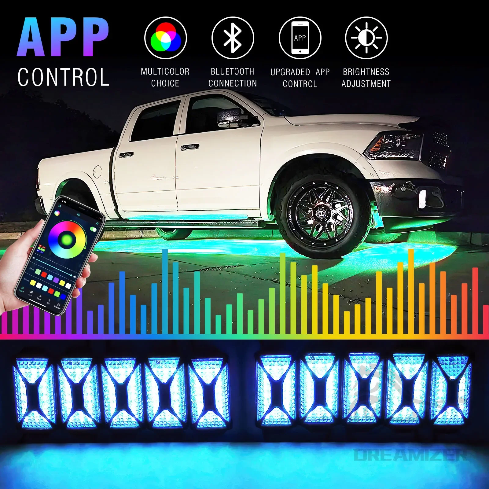 240 LED   RGB Ϻ ,  ε Ʈ UTV ٵ ۷ο Ʈ  Ʈ, ڵ  , 10 