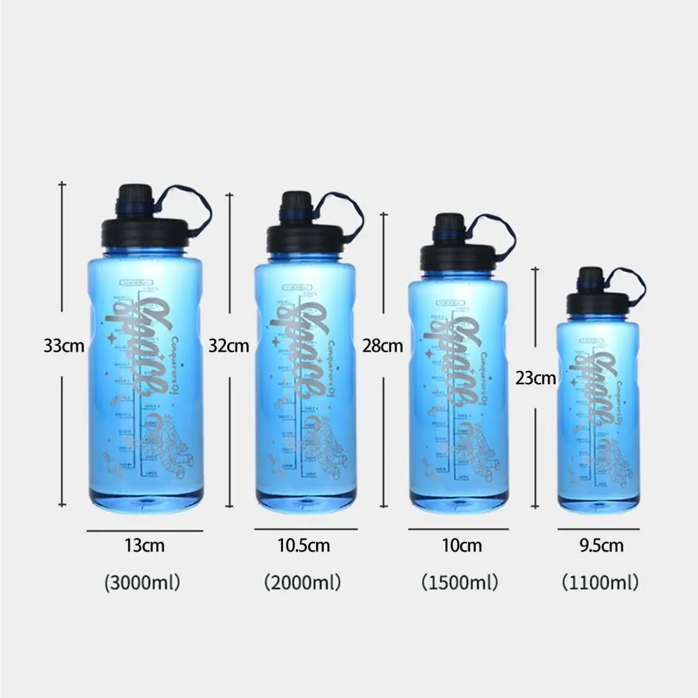 1100/1500/2000/3000ml Water Bottle Cup Durable Clear Scale Water Bottle Explosion Proof Large Outdoor