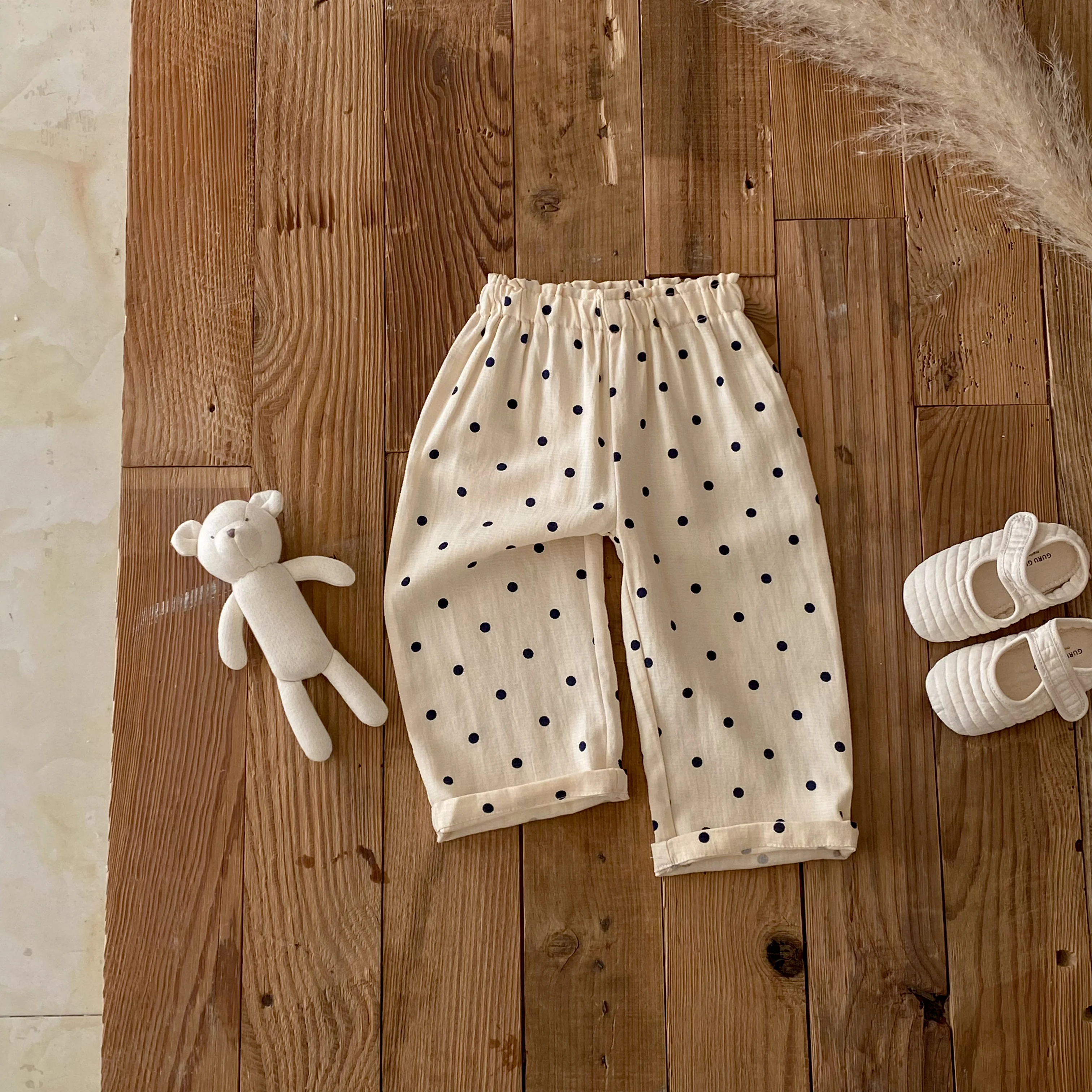 Infant Baby Pants Toddler Girls Polka Dot Linen Pants Newborn Bloomers Shorts Girls Casual Trousers Children Clothes baby trousers