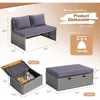 Patio Day Bed with 2 Side Tables Outdoor Daybed Set MultifunctionalRattan Lounge Bed for Backyard Porch Poolside Lawn Bea 5