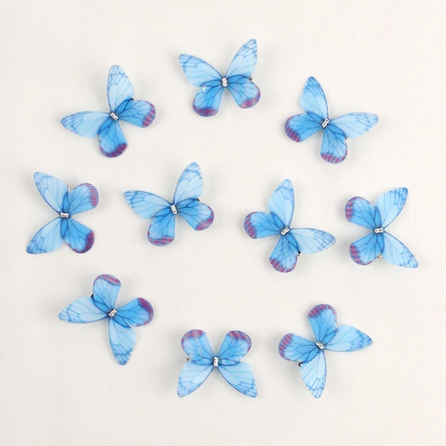 10PCS Fashion Butterfly Hair Clips for Women Girls Wedding Photography Head Clips Hairpin Hairgrips Decoration Hair Accessories blue2