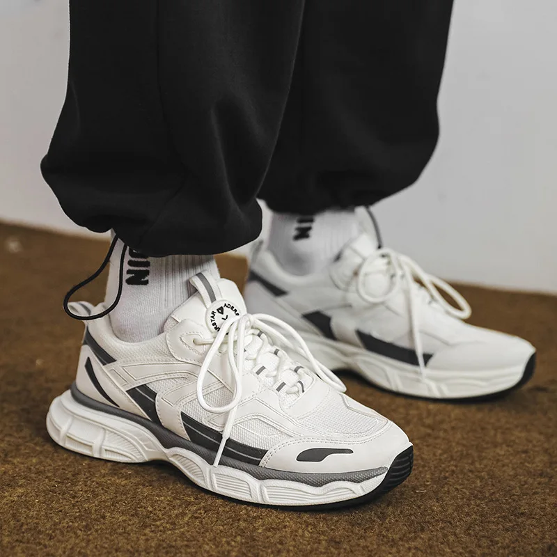 

Men's new sneakers white comfortable shoes light casual fashion elastic leisure outdoor mesh summer tennis man size SY6-155