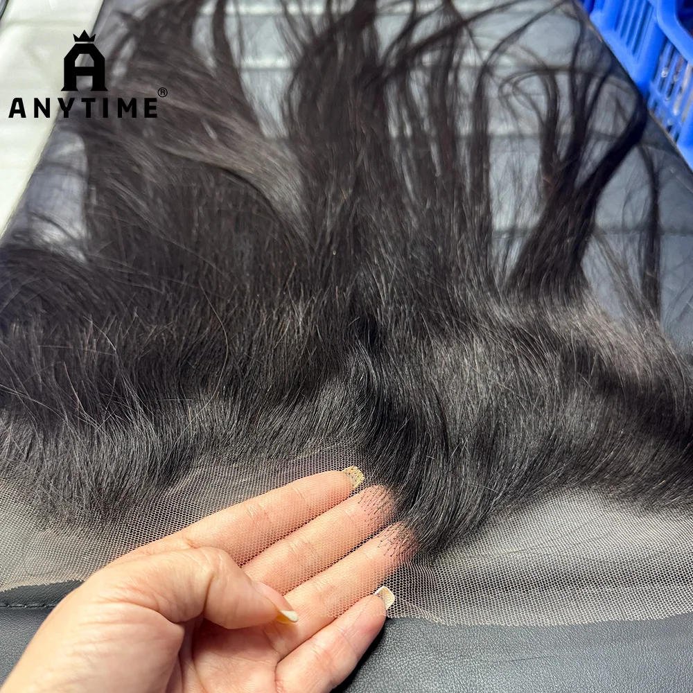 Straight 13x4 HD Invisible M Style Hairline Lace Frontal 100% Human Hair Preplucked Natural Color 13x4 Lace Frontal For Women