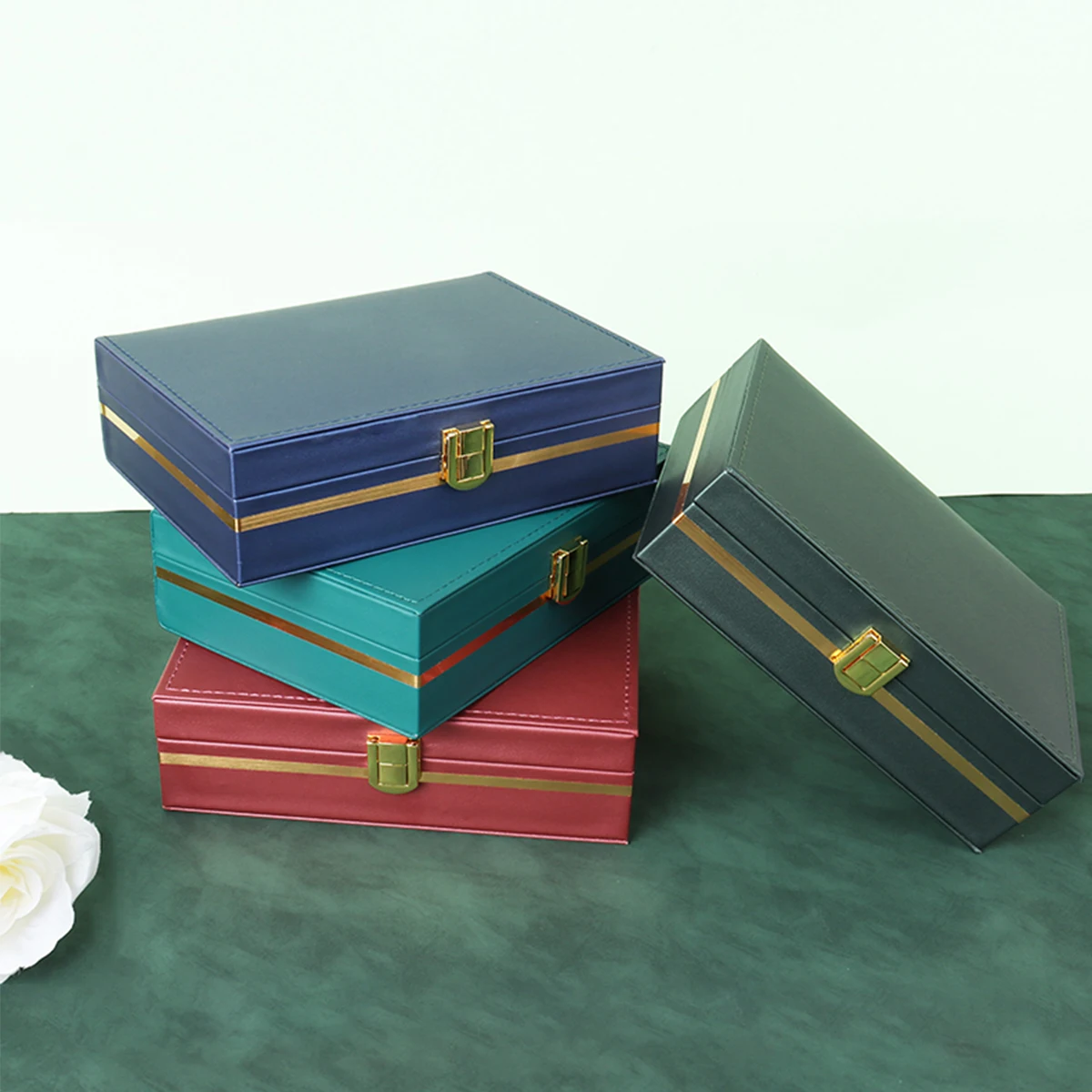 TA MINGREN New Jewelry Box Case Jewelry Set Box Earrings Necklace Ring Bracelet Display Box Birthday Carrying Gift