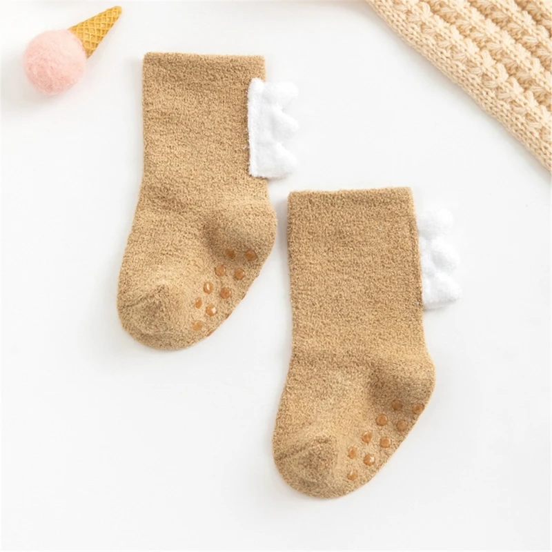 Winter Baby Socks Floor Socks Dinosaur Pattern Thickened Warm for Warmth Indoor Tube