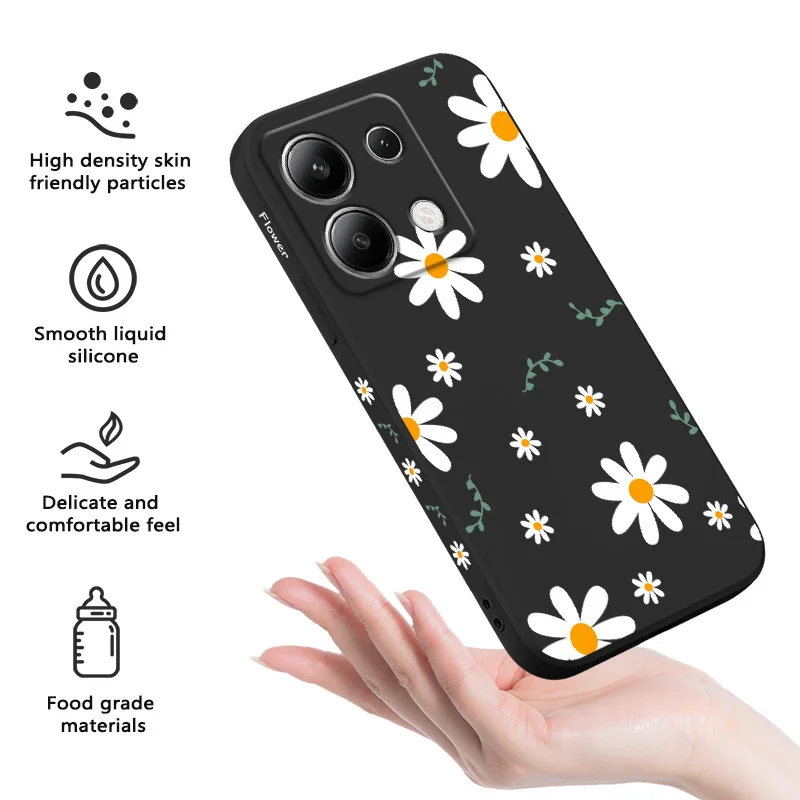 Grass Daisy Liquid Silicone Phone Case Cover - Elegant and Durable Design