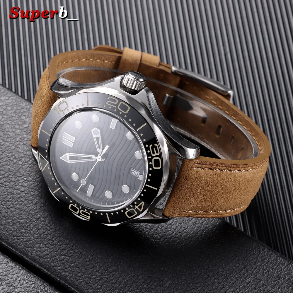 Vintage Matte Genuine Leather Watchband Bracelet in Black, Grey, and Brown