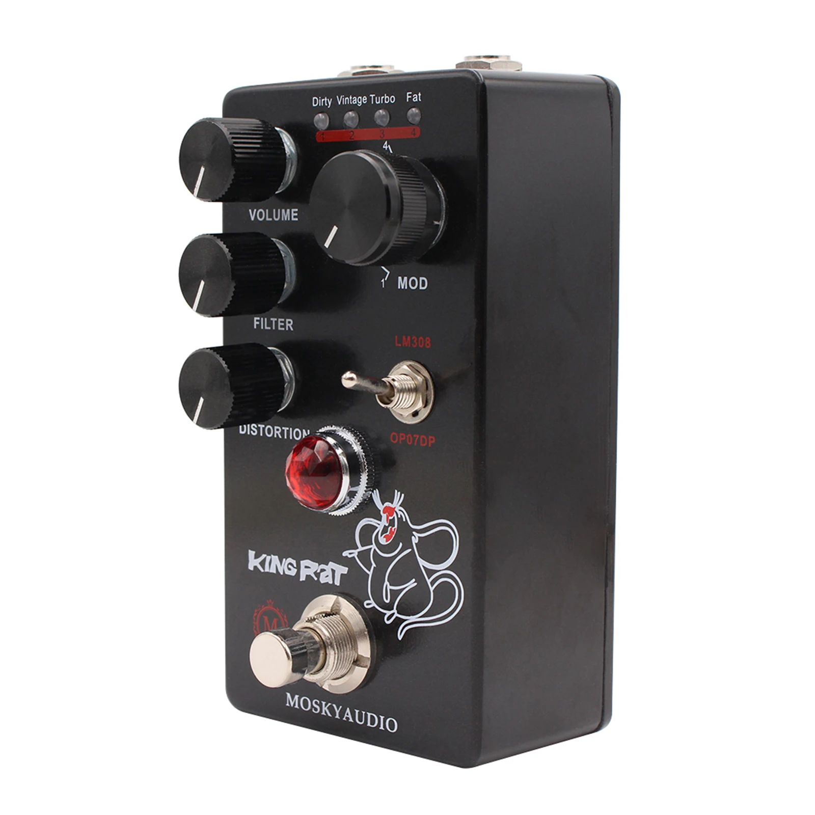 

MOSKYAudio Fuzz Distortion Guitar Effect Pedal 4 Mode Switch & Volume/Filter/Distortion Controls Digital Guitar Effect Processor