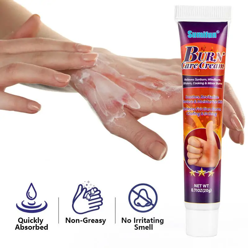 First Aid Burn Care Cream Relieves Sunburn Windburn Blisters Cooking Minor Burns Skin Care