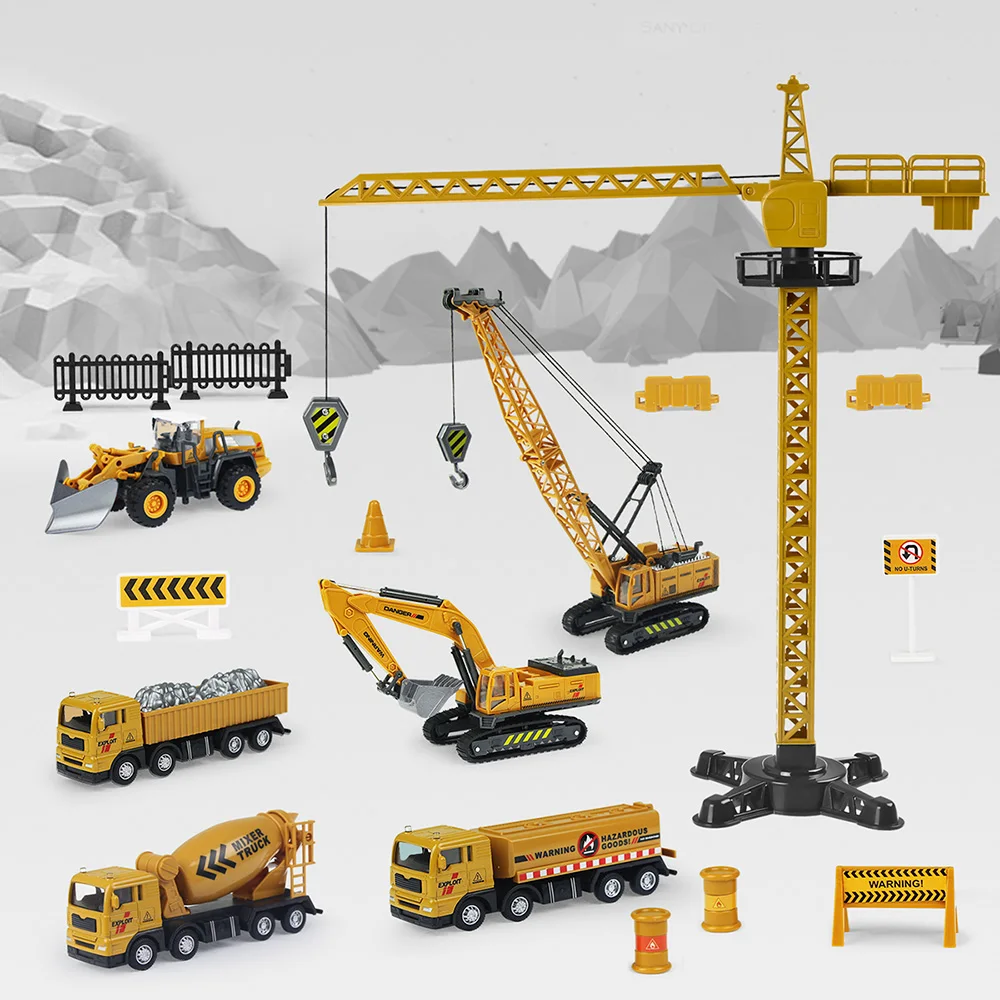 Geyiie Construction Crane Toys Trucks, Excavator Toys For Kids 3-5, Bulldozer Toys For Boys...