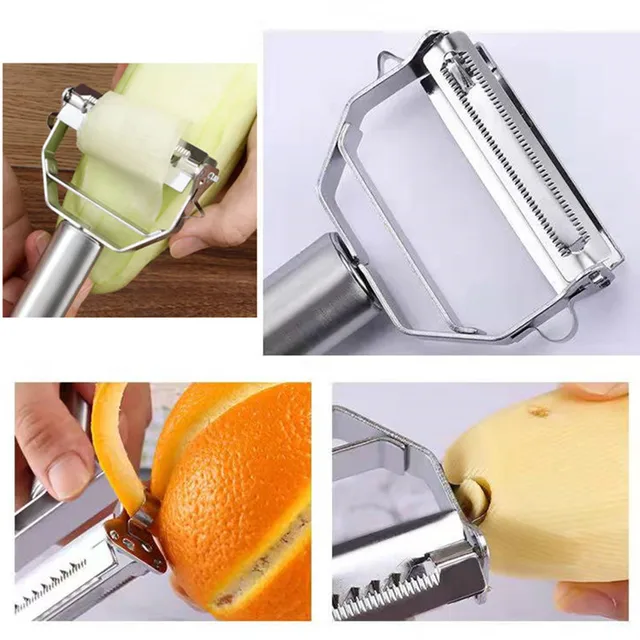 ห้องครัวผัก Peeler สแตนเลส Melon Planer Double-HEAD Peeler ในครัวเรือนหลายฟังก์ชั่นผลไม้และผัก Peeler 4