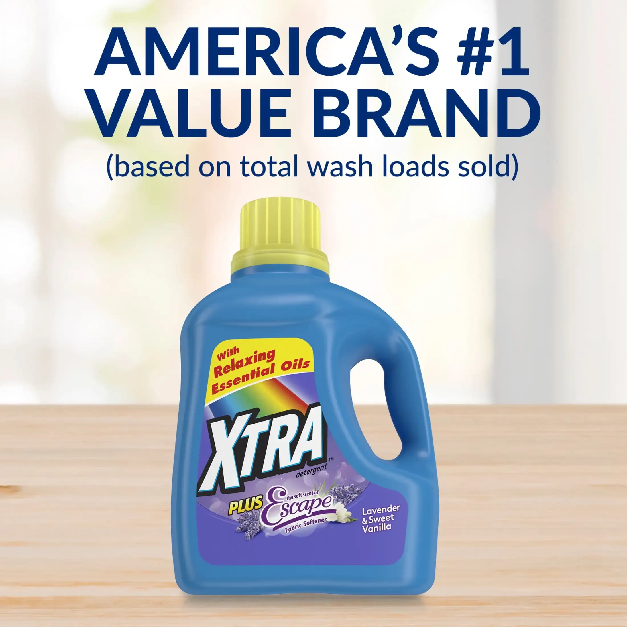 Plus Scent of Escape Lavender & Sweet Vanilla 63Loads Liquid Laundry Detergent 97.7Fl Oz Works in Standard & HE Washing Machines