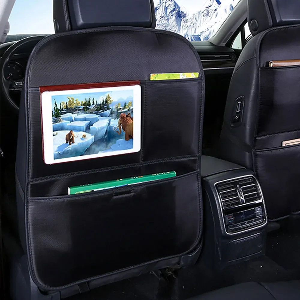 차량 내부 시트 등받이 보호 커버 수납용 걸이 가방 액세서리 차량 시트 발차기 방지 패드 옥스포드 천 유니버설