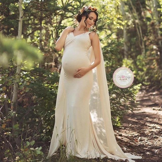 Vestido de maternidad sin mangas de algodón elástico para sesión