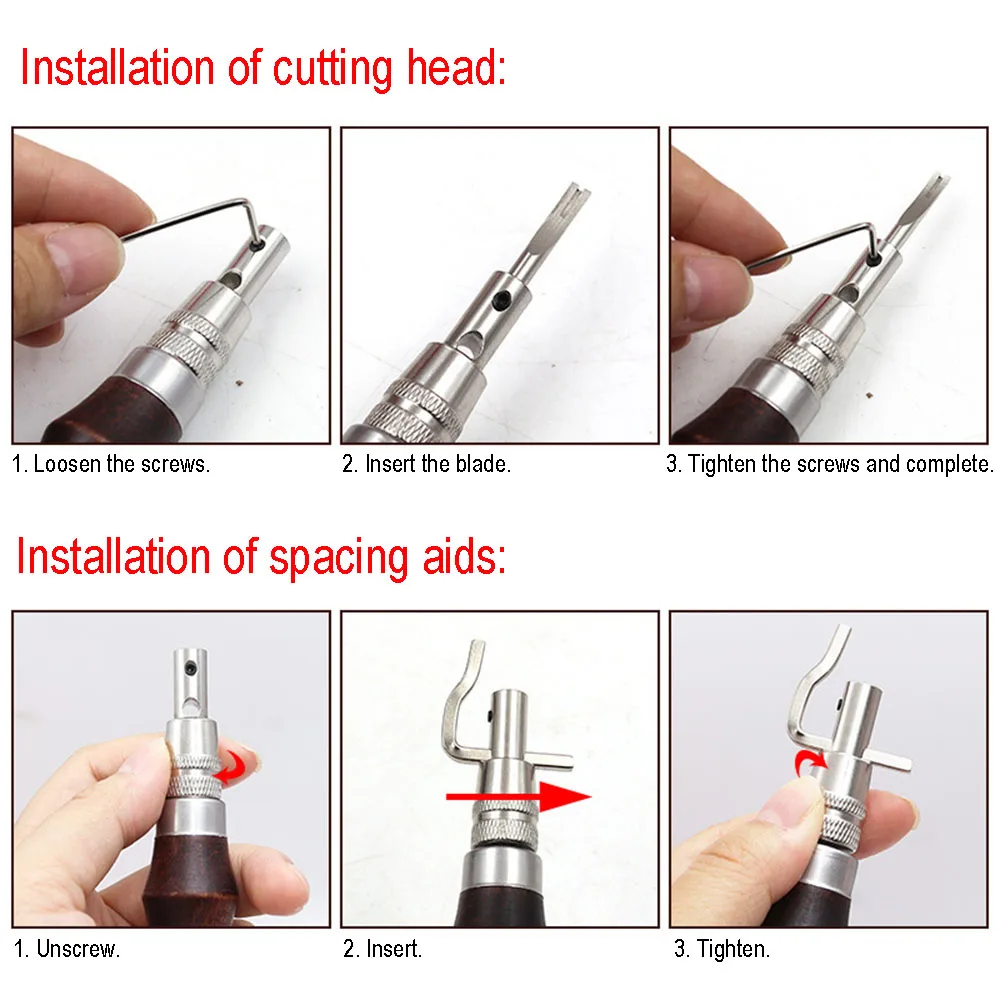 7 In 1 Leather Craft Groover Crease Leather Stitching Tool Edge Press Kit Adjustable Stitching Engraving Trimming Sewing Tools