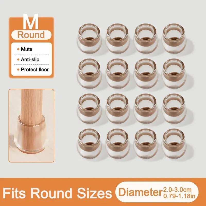 Silicone Furniture Leg Protectors with Felt Pads - Floor-Safe Chair and Table Foot Covers (24/4 Pack)