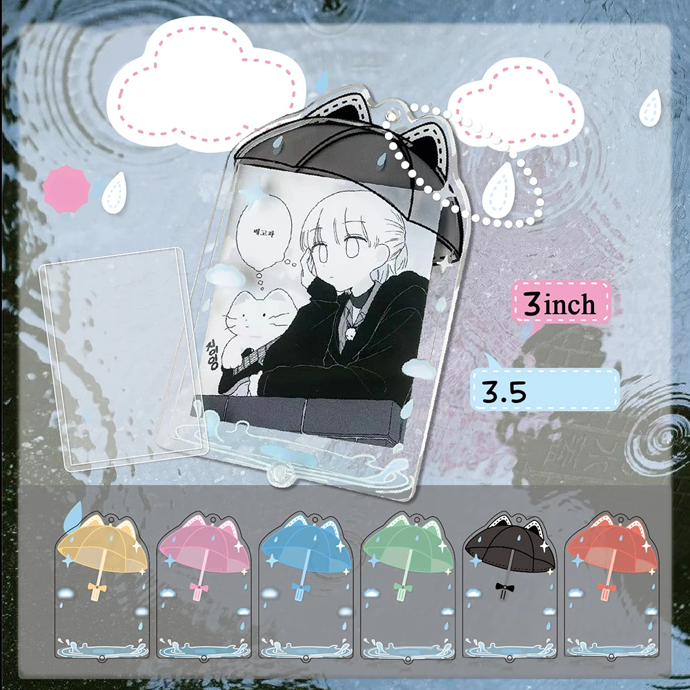 Card Holder Card Protector Idol Card Protector Card Display Stand Desk Card Holder Photo Card Holder INS umbrella Acrylic Photocard Holder Korean Ins Idols Photo Frame 3 Inch Cute Sweet Card Display Desktop Decor Card Sleeve