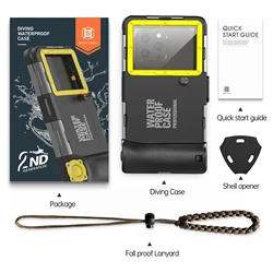 Enhanced Universal Waterproof Phone Case - 15m/50ft Durability for Professional Underwater Photography, IP68 - Rated Protection (Black and Yellow)