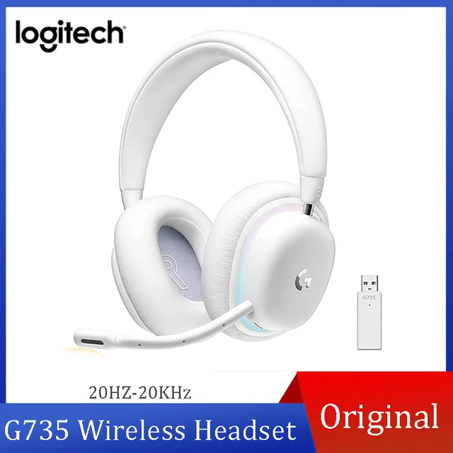 LogitechG G735 Wireless Gaming Headset, Compatible with PC, Mobile Devices  - White