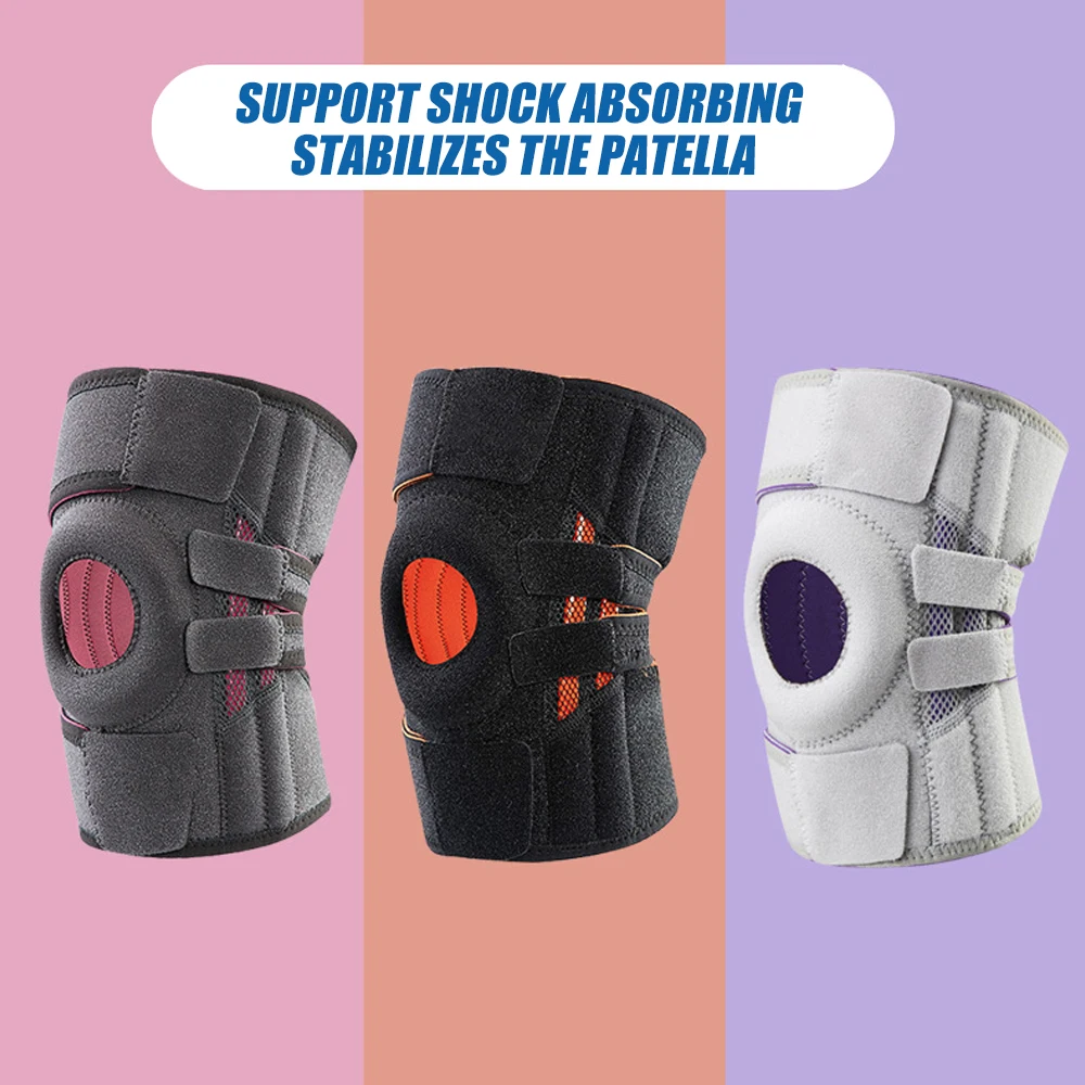 1Pcs Sport Knee Pads Guard Cycling Knee Brace Compression Springs Support Protector Joint Pain Relief, Injury Recovery