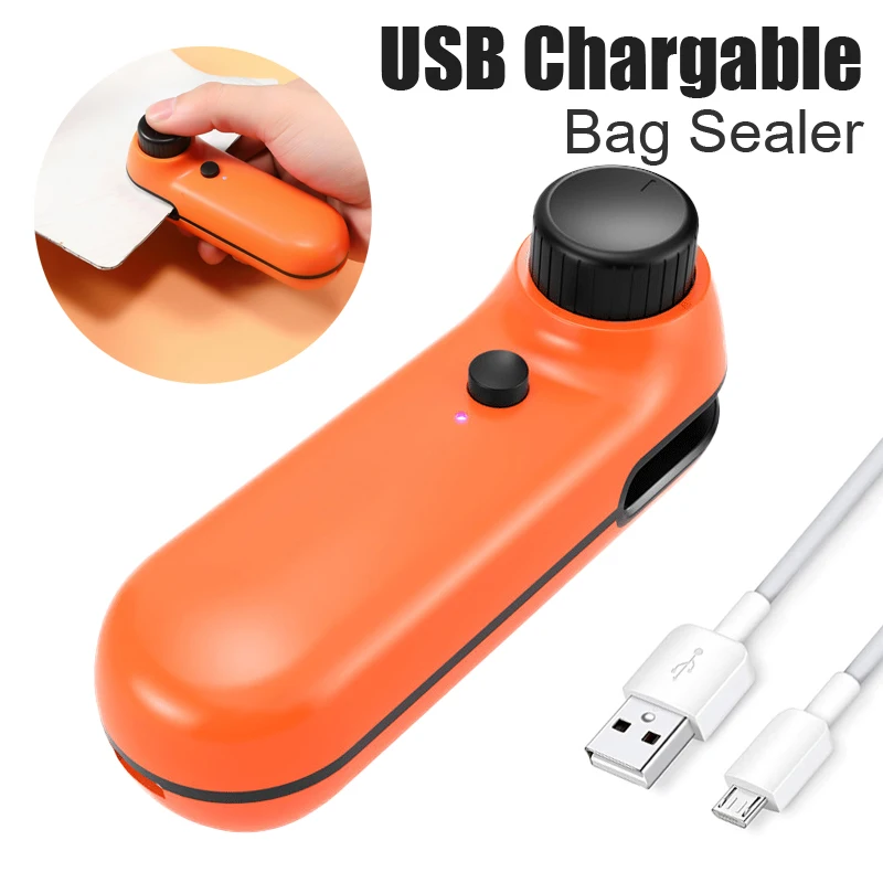 

New USB Chargable Bag Sealer Portable Food Packaging Bag Sealing Machine with Cable Multifunctional Sealer Packing Kitchen Tools