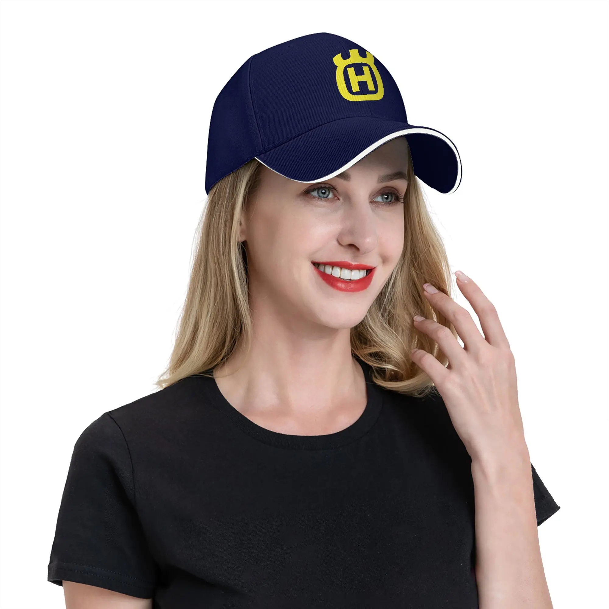 Husqvarna Print Sun Baseball Cap Sommer-Paar-Design-Trucker-Mütze für Damen, verstellbar, Y2K, lustige Lauf-Hippie-Baseballkappen – Detail 1
