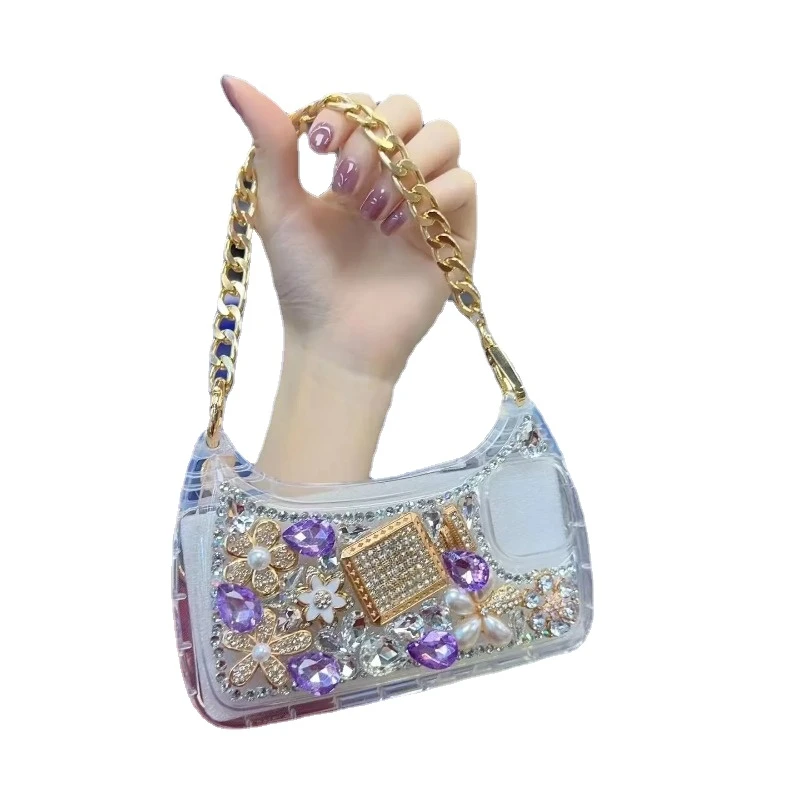 Jewelled Anti-Scratch Phone Cover with Sparkling Diamonds for IPhone 14 Plus 14Pro 11 12Pro 13 13Pro 14Pro Max Case Capa
