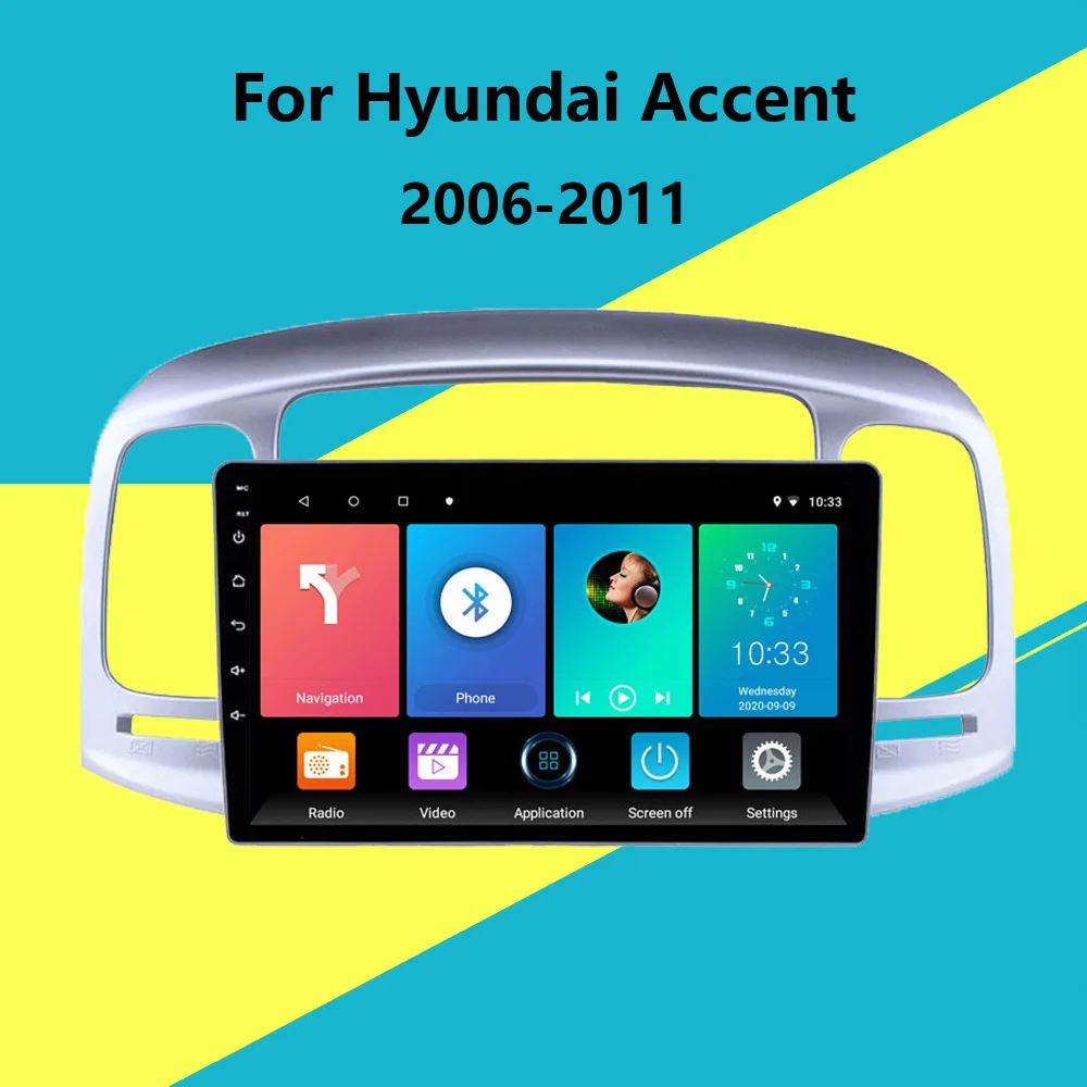 2 Din 9 дюймов 4G Carplay Android автомобильный мультимедийный плеер для Hyundai Accent 2006-2011 GPS