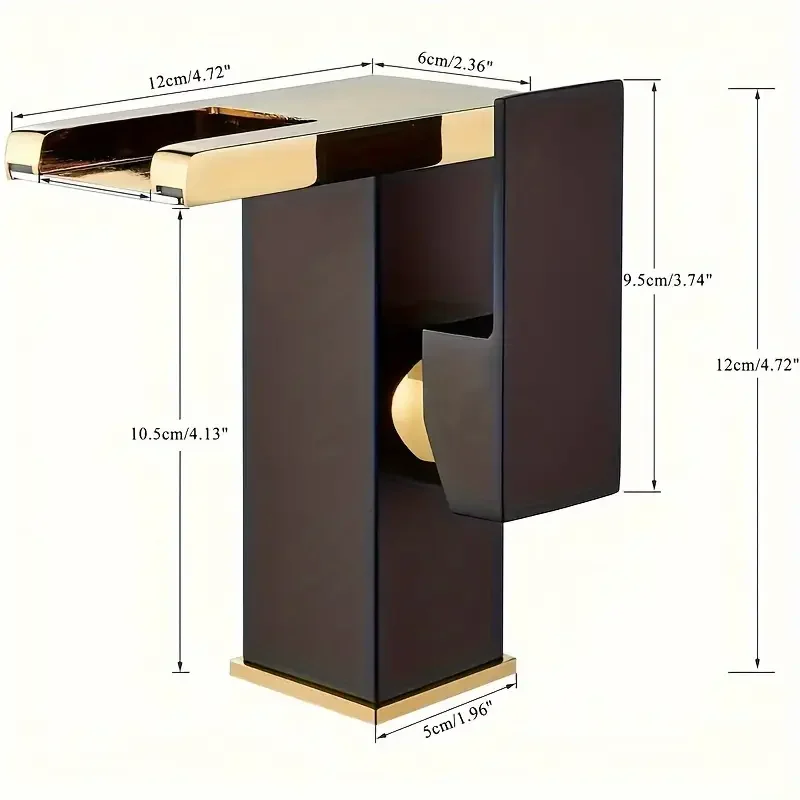 Thermal Discoloration Waterfall Water Fine Copper Casting Matte White Baking Paint Dual Control of Heat and Cold TRI-COLOR TEMPE