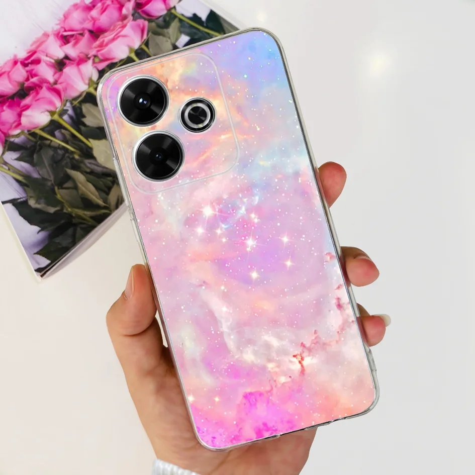 2024 Fashion Tulip Flower & Butterfly Soft Silicone Clear Phone Case