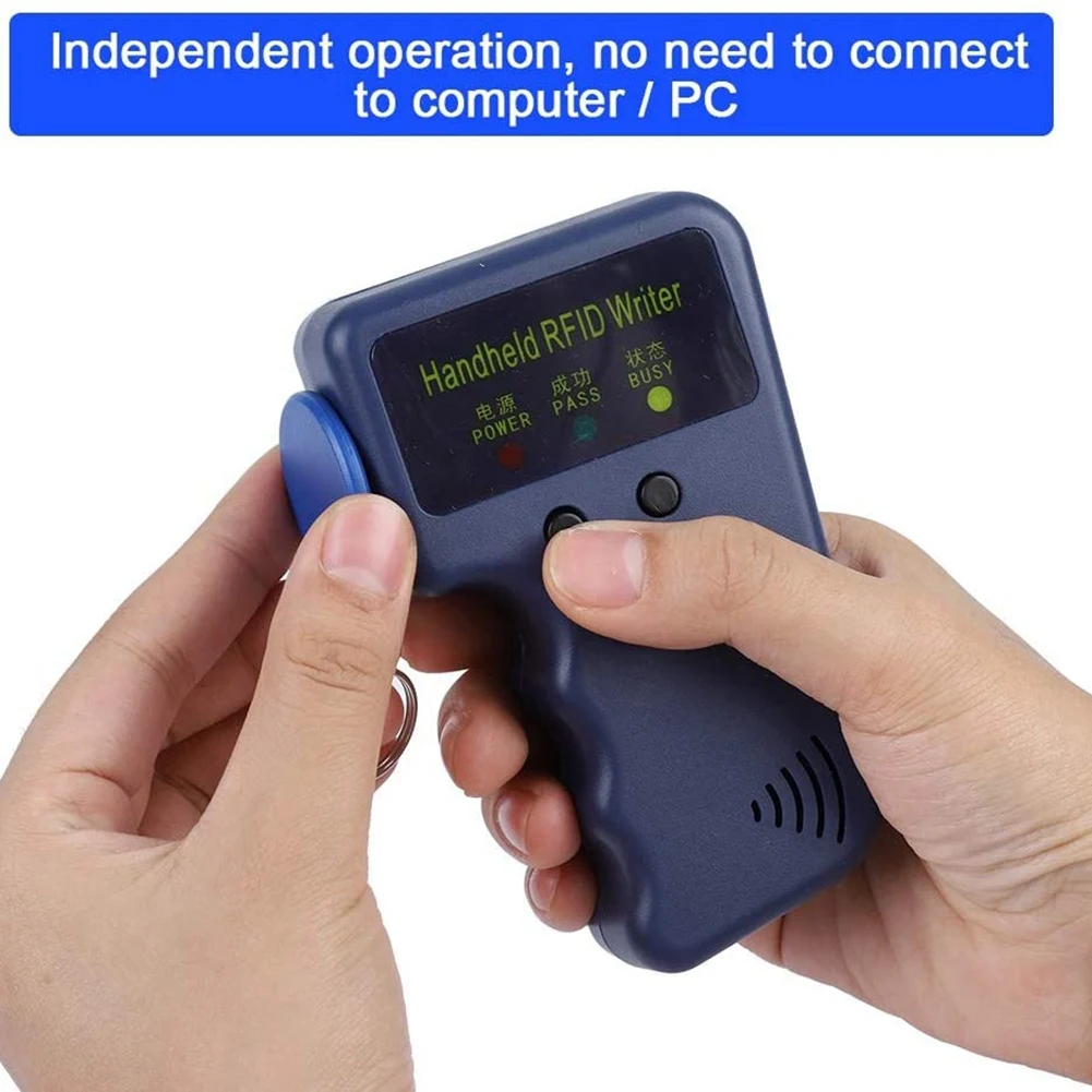 A55T 휴대용 125Khz RFID ID 카드 리더기(5개 라벨 포함)는 EM4100/EM410X를 지원하여 출입 통제에 사용 가능합니다.
