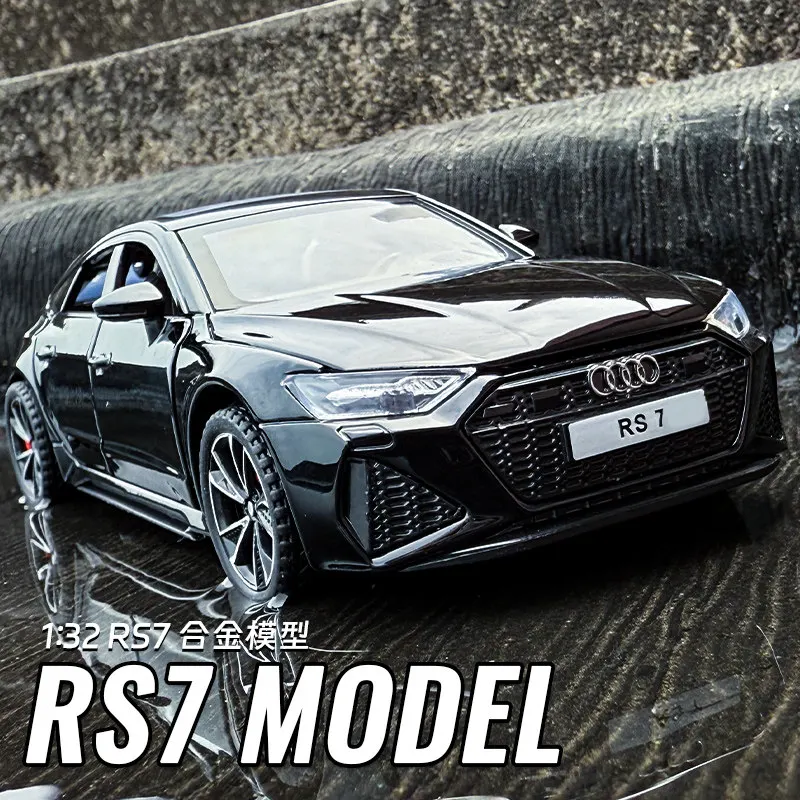 1:32 아우디 RS7 스포트백 합금 모형 자동차 장난감 다이캐스트 금속 주조 사운드 및 라이트 자동차 장난감 어린이용 자동차